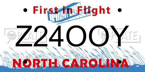 Z24OOY North Carolina License Plate