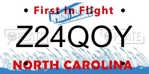 Z24QOY North Carolina License Plate