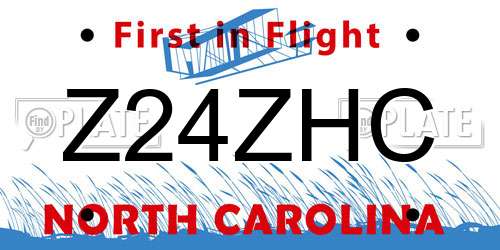Z24ZHC North Carolina License Plate