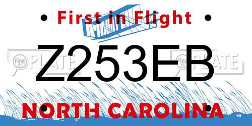 Z253EB North Carolina License Plate