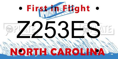 Z253ES North Carolina License Plate