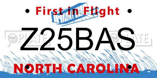 Z25BAS North Carolina License Plate