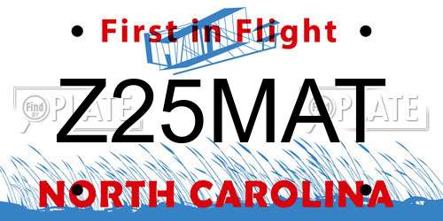 Z25MAT North Carolina License Plate
