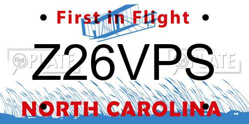 Z26VPS North Carolina License Plate