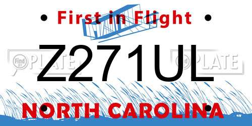 Z271UL North Carolina License Plate