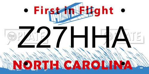 Z27HHA North Carolina License Plate