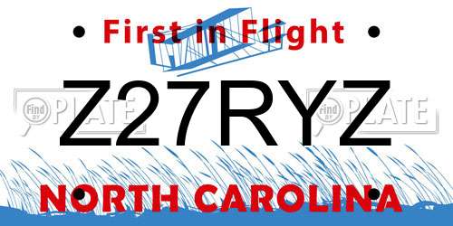 Z27RYZ North Carolina License Plate