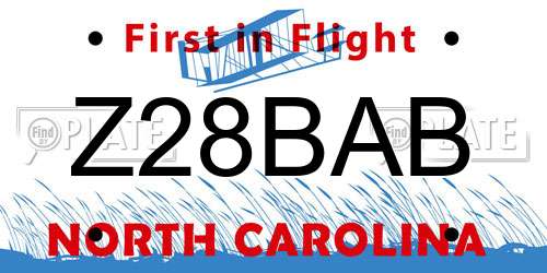 Z28BAB North Carolina License Plate
