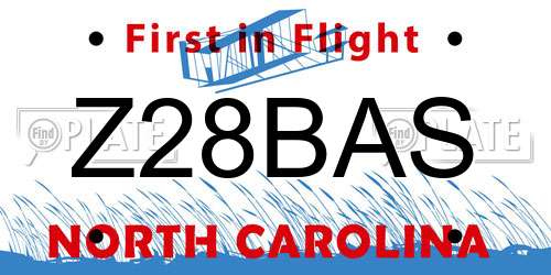 Z28BAS North Carolina License Plate