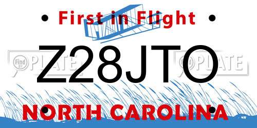 Z28JTO North Carolina License Plate