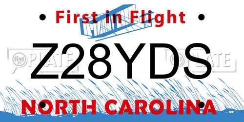 Z28YDS North Carolina License Plate