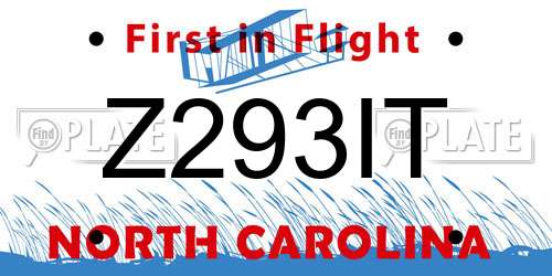 Z293IT North Carolina License Plate