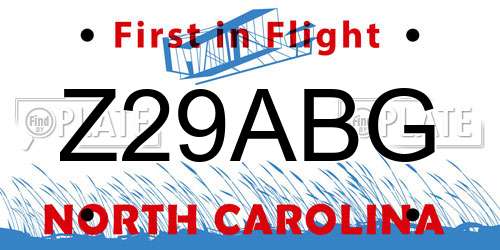 Z29ABG North Carolina License Plate