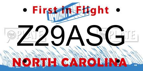 Z29ASG North Carolina License Plate