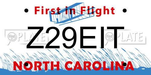 Z29EIT North Carolina License Plate