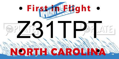 Z31TPT North Carolina License Plate