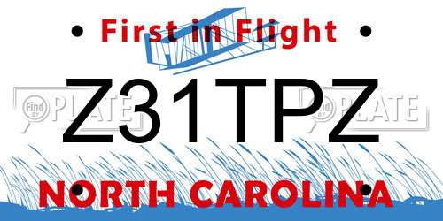 Z31TPZ North Carolina License Plate