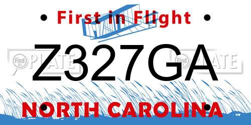 Z327GA North Carolina License Plate