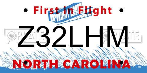 Z32LHM North Carolina License Plate