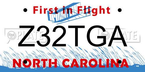 Z32TGA North Carolina License Plate