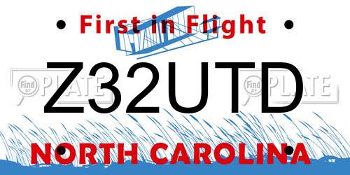 Z32UTD North Carolina License Plate