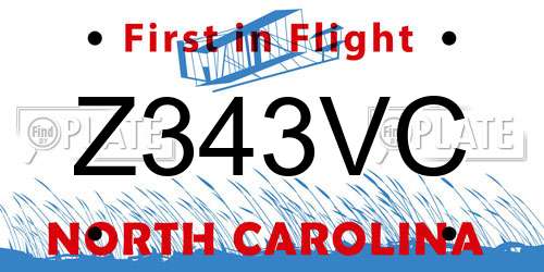 Z343VC North Carolina License Plate