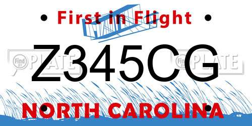 Z345CG North Carolina License Plate
