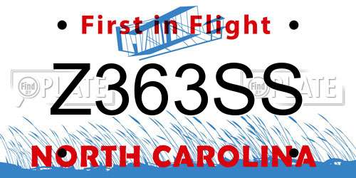 Z363SS North Carolina License Plate