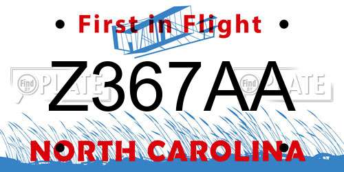 Z367AA North Carolina License Plate