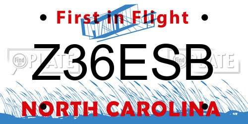Z36ESB North Carolina License Plate