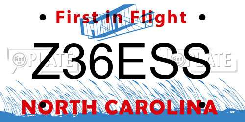 Z36ESS North Carolina License Plate