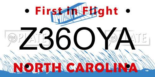 Z36OYA North Carolina License Plate