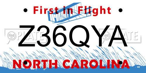 Z36QYA North Carolina License Plate