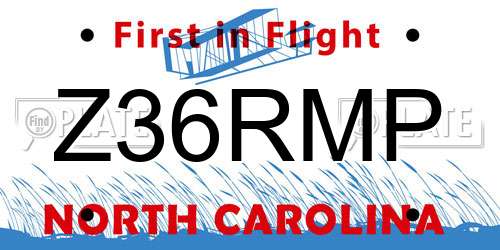 Z36RMP North Carolina License Plate