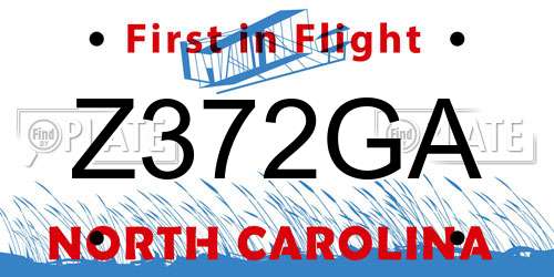 Z372GA North Carolina License Plate