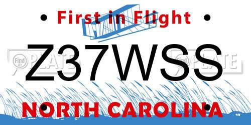 Z37WSS North Carolina License Plate