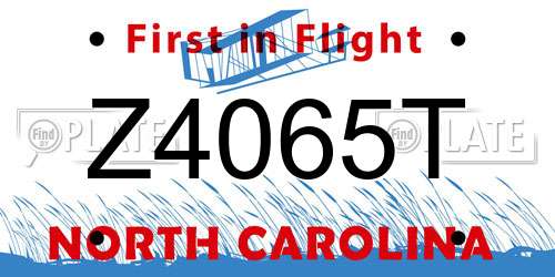 Z4065T North Carolina License Plate