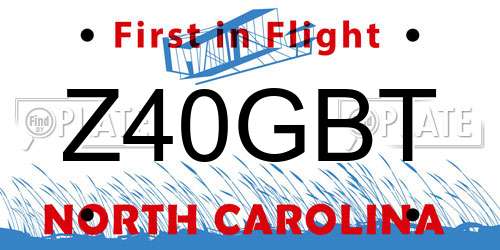 Z40GBT North Carolina License Plate