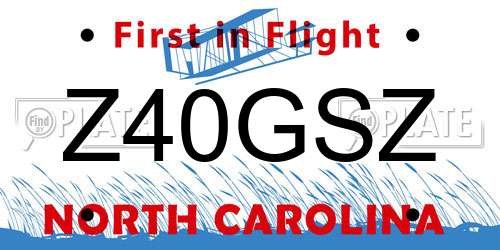 Z40GSZ North Carolina License Plate