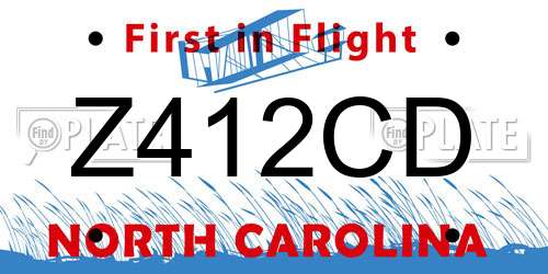 Z412CD North Carolina License Plate