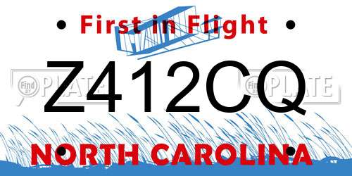 Z412CQ North Carolina License Plate