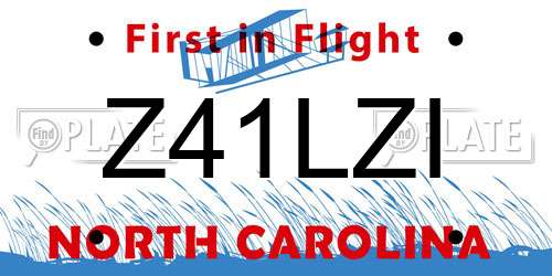 Z41LZI North Carolina License Plate