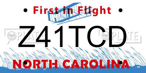 Z41TCD North Carolina License Plate