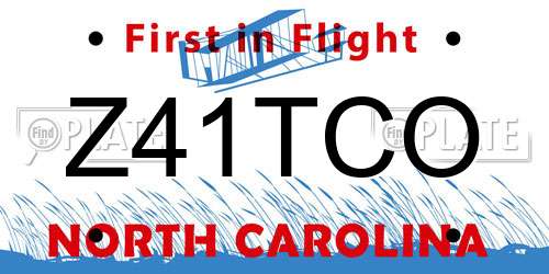 Z41TCO North Carolina License Plate