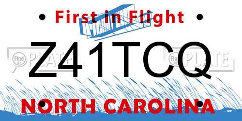 Z41TCQ North Carolina License Plate
