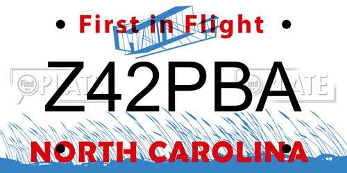 Z42PBA North Carolina License Plate
