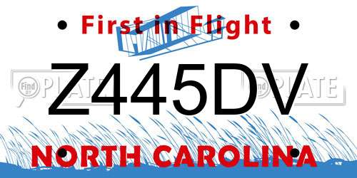 Z445DV North Carolina License Plate