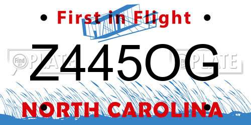 Z445OG North Carolina License Plate