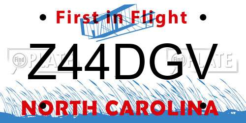 Z44DGV North Carolina License Plate