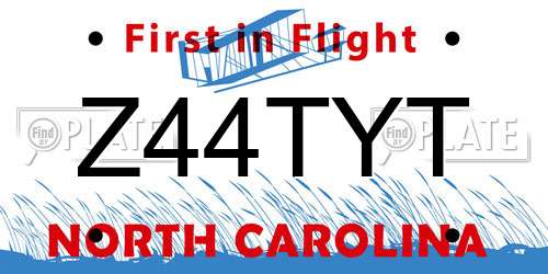 Z44TYT North Carolina License Plate